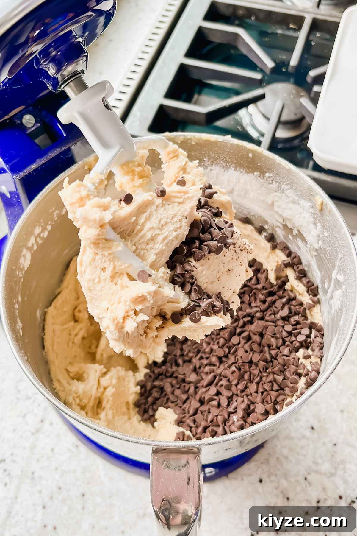 Fourth of July Flag Cookie Cake Recipe 7 mini chocolate chips added to dough.