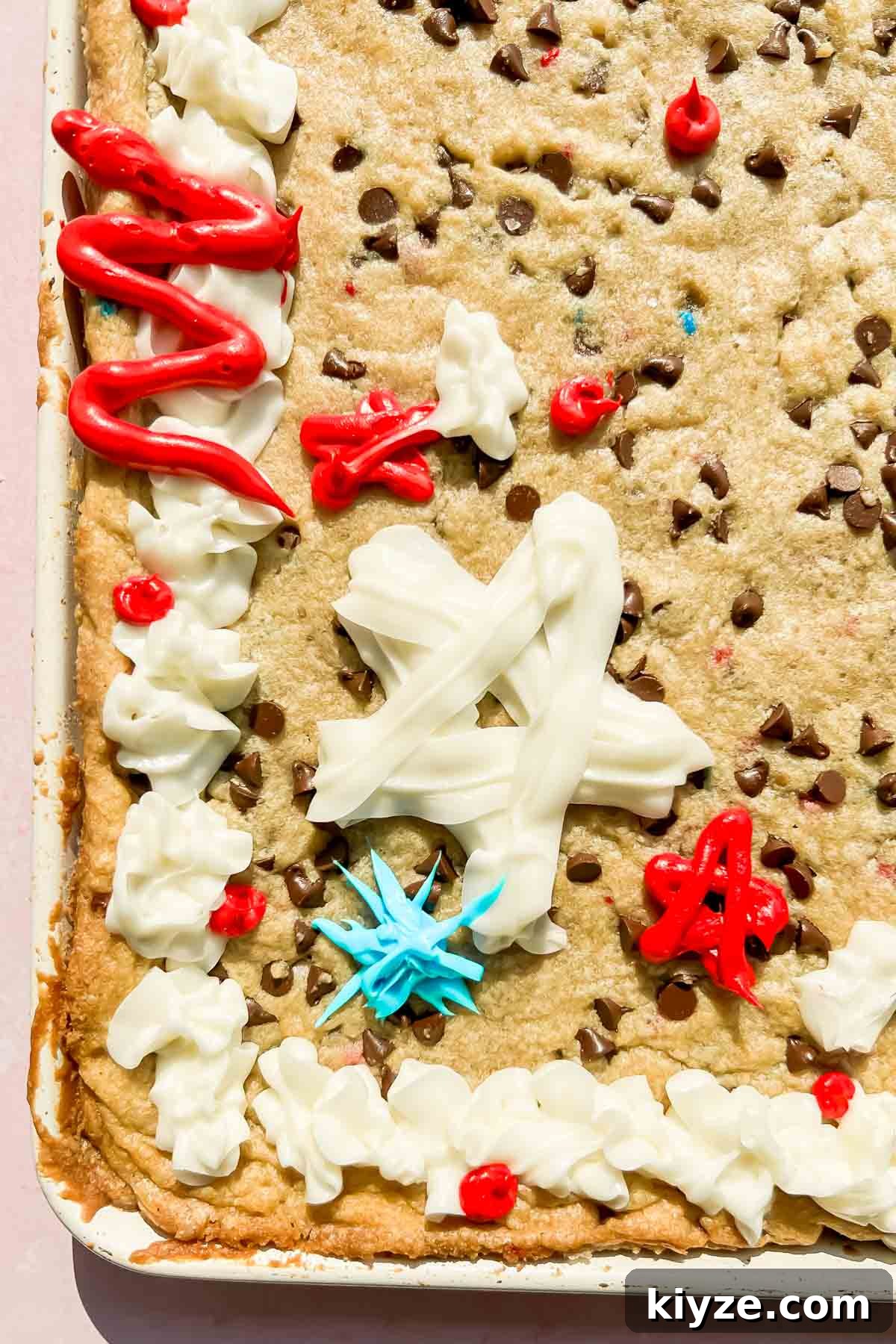 Fourth of July Flag Cookie Cake Recipe 10 decorated fourth of july cookie cake.