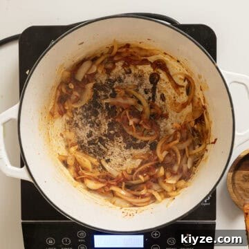 Savory Italian Cabbage with Garlic and Parmesan 8 Caramelizing tomato paste with onions.