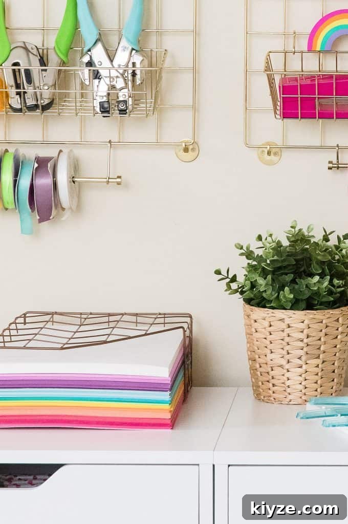 Craft Room Makeover Ideas: Transform Your Creative Space Quickly 8 Wire wall organization for craft room