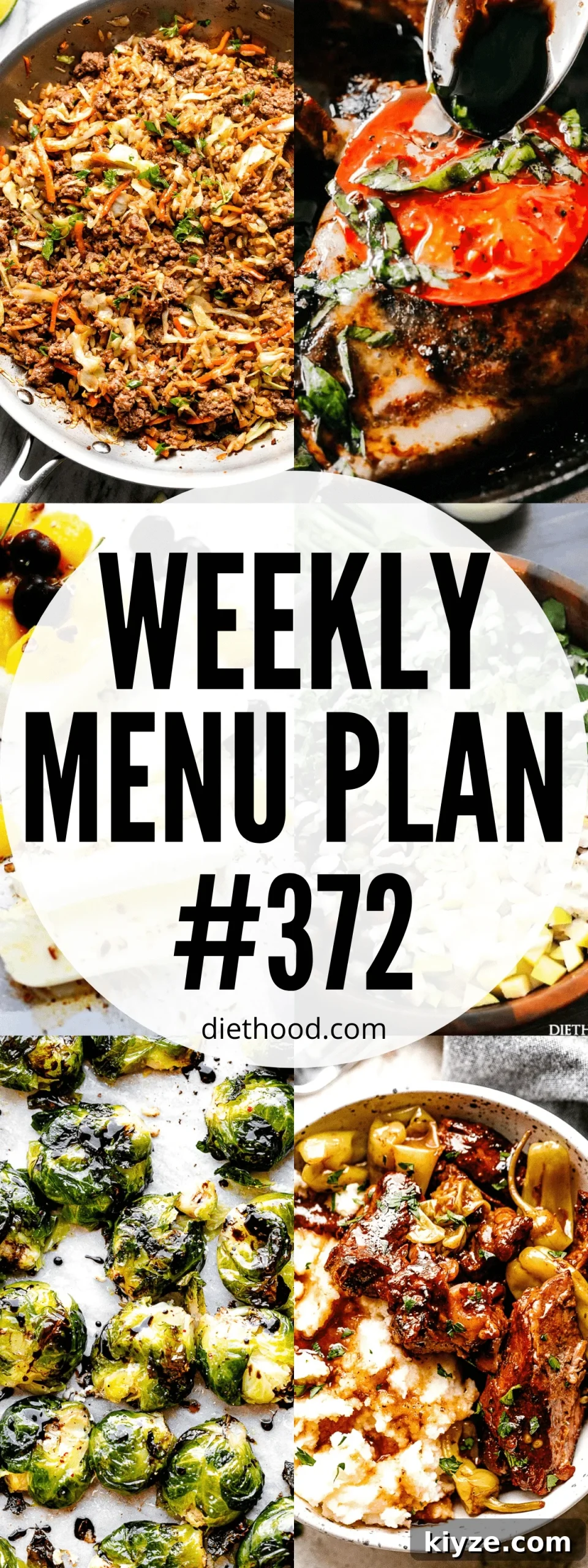 Weekly Meal Plan: Simple Dinners & Grocery List (Week 372) 2 WEEKLY MENU PLAN (#372) collage hero image