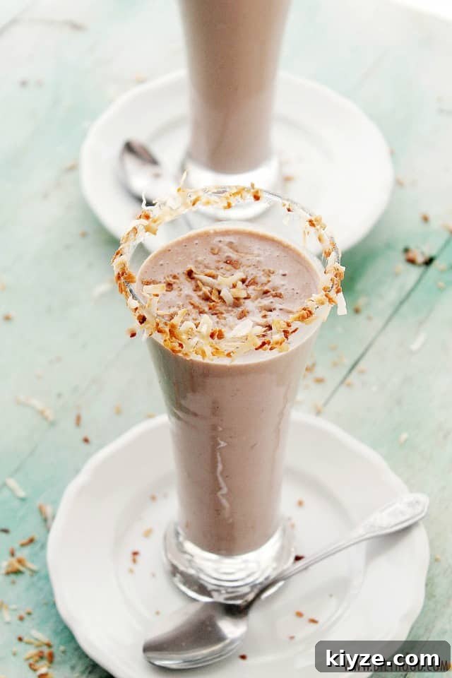 Weekly Meal Plan: Simple Dinners & Grocery List (Week 372) 12 Chocolate Cake Coconut Milkshake - Decadent milkshake blending chocolate cake and coconut.