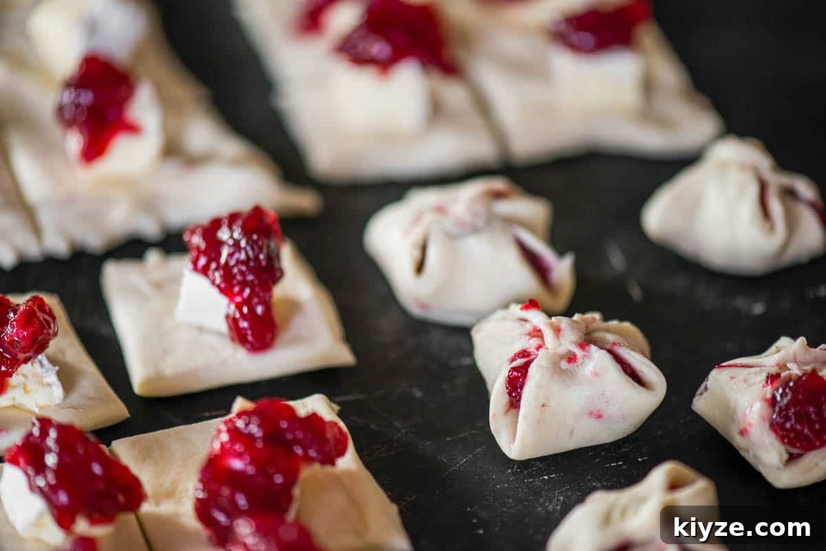 Cranberry and Brie Bites: Festive Holiday Appetizer Recipe 4 making cranberry brie bites