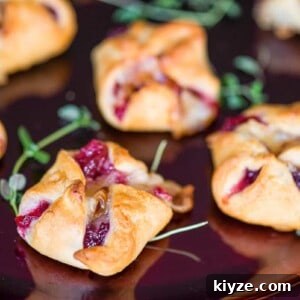 Cranberry and Brie Bites: Festive Holiday Appetizer Recipe 7 cresent roll appetizer with cranberry sauce and brie