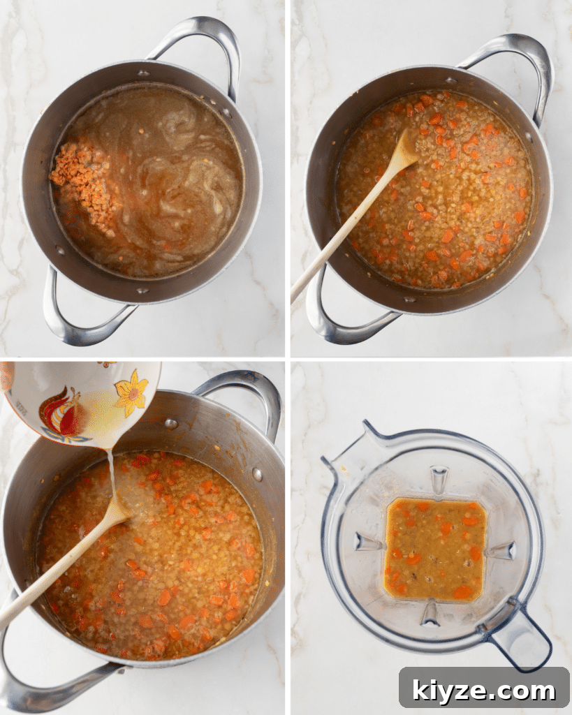Traditional Lebanese Red Lentil Soup Recipe 6 Four step by step Images of how to make red lentil soup.