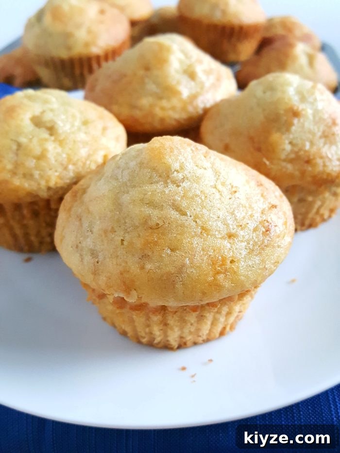 4-Ingredient Banana Muffins from Cake Mix 6 4 Ingredient Cake Mix Banana Muffins - Mix together 3 bananas, 3 eggs, 1/2 cup oil, and 1 box yellow cake mix to make moist and delicious banana muffins! Super quick and easy. | beatbakeeat.com