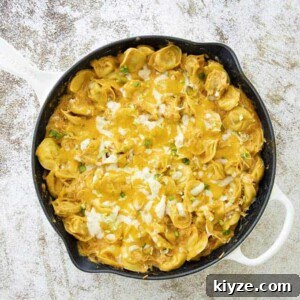 buffalo chicken tortellini in pan