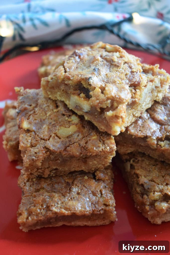 Chewy Maple Walnut Bars with Brown Butter Glaze 3 close up of the maple cookies