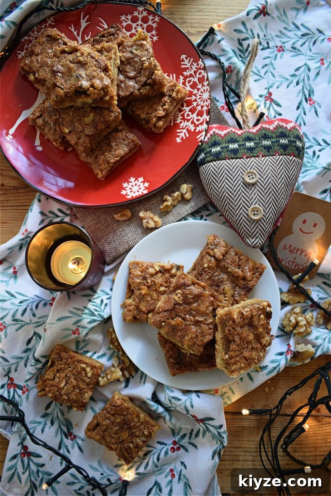Chewy Maple Walnut Bars with Brown Butter Glaze 22 christmas setting of the maple walnut bars