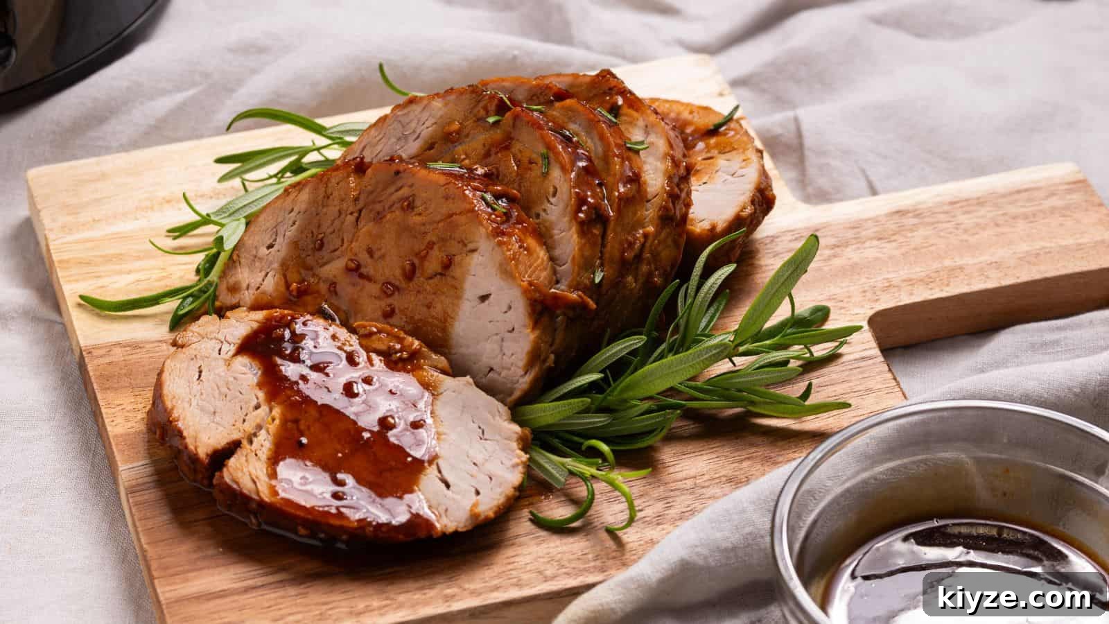 25 Comforting Main Dishes That Make You Forget the Grill 25 Pork tenderloin on a cutting board next to a slow cooker.