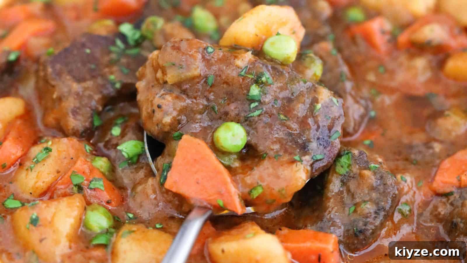 Beef stew in yellow bowls.