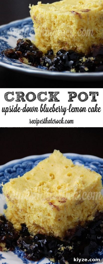 Crock Pot Blueberry Lemon Upside-Down Cake Recipe 3 Crock Pot Upside-Down Blueberry-Lemon Cake