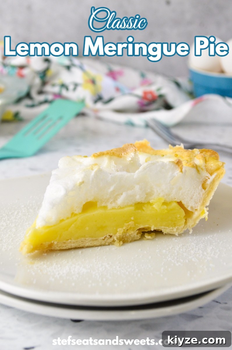 lemon meringue pie slice on white plate lemon meringue pie slice on white plate