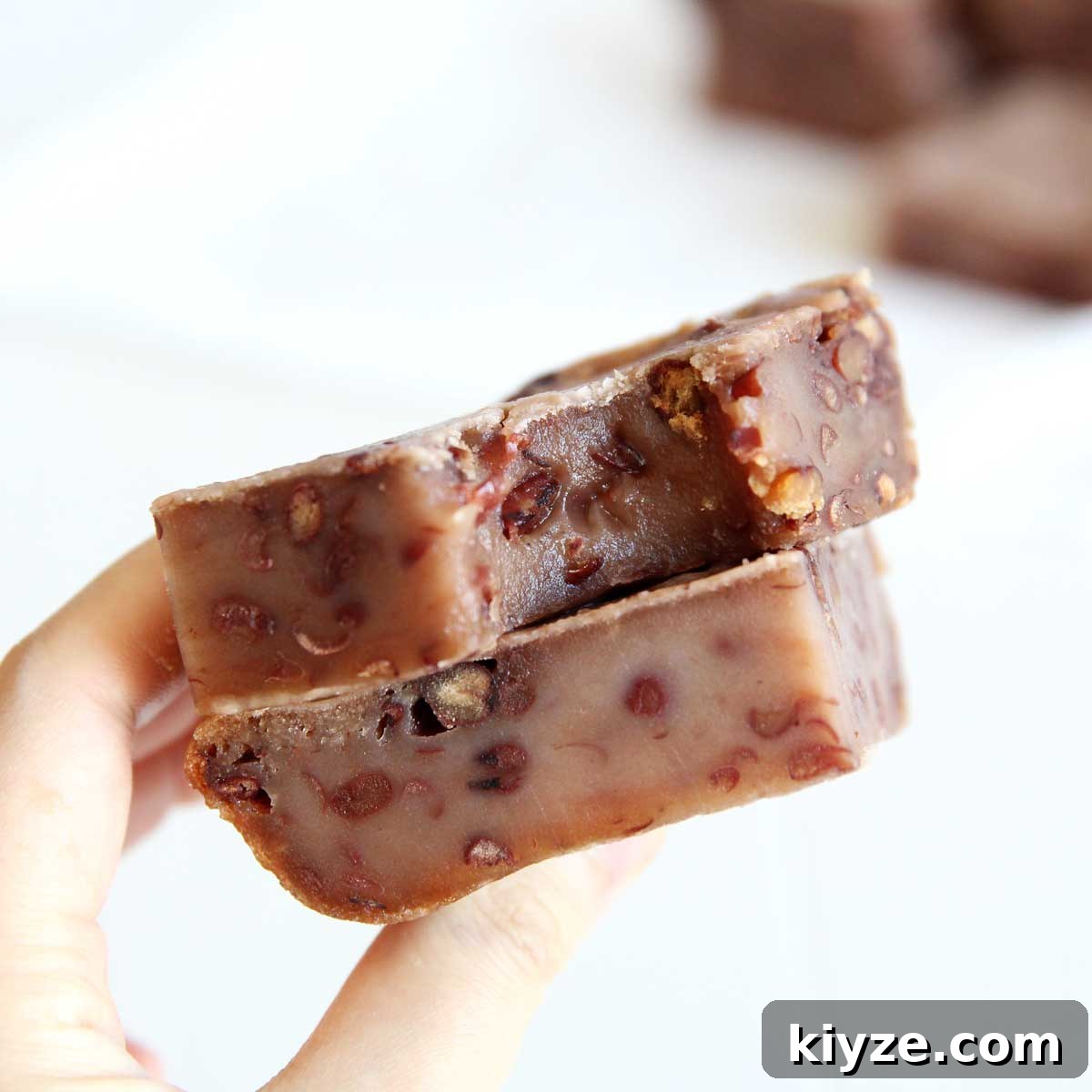 nian gao - vegan red bean mochi cake