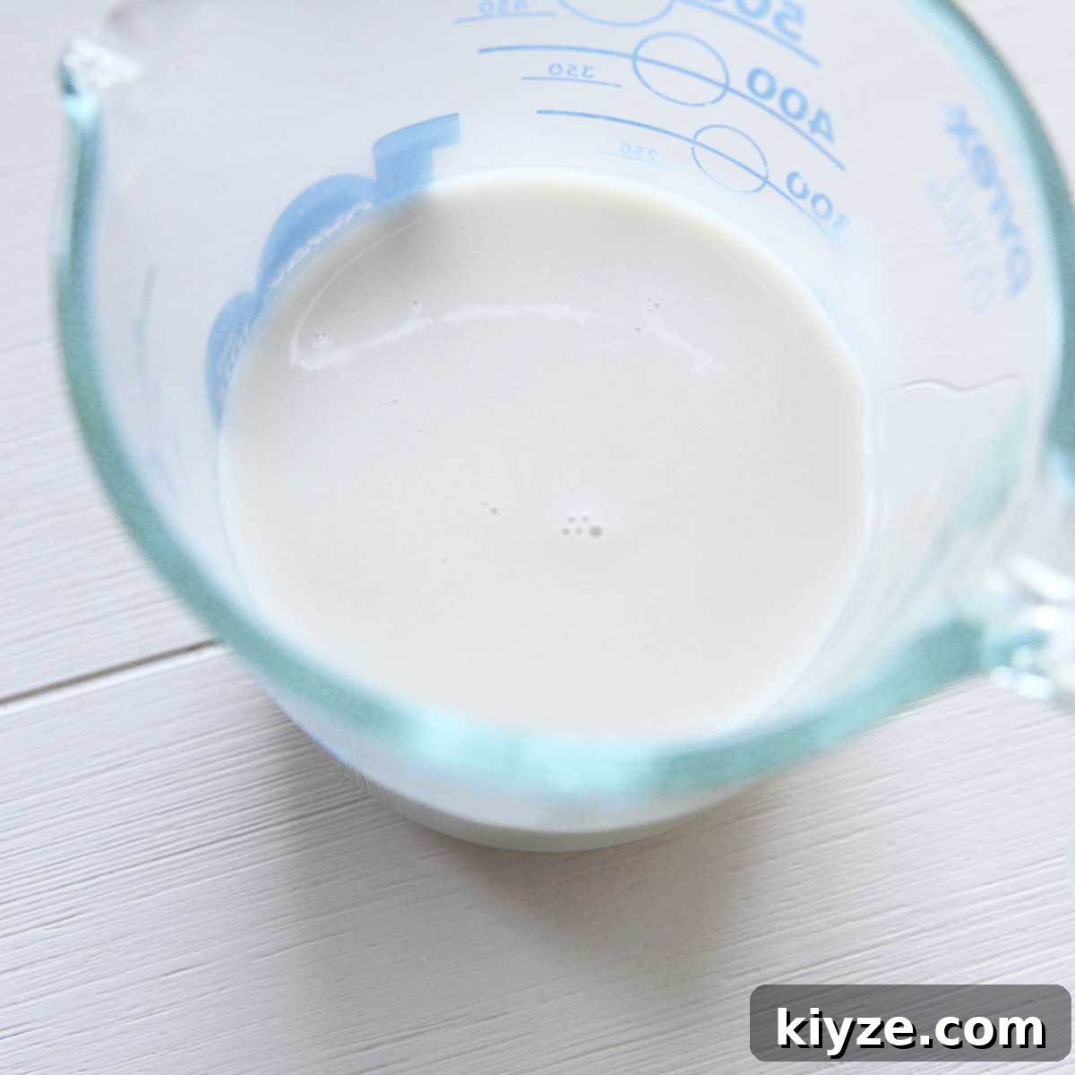 ingredient pic - almond milk in pyrex measuring cup