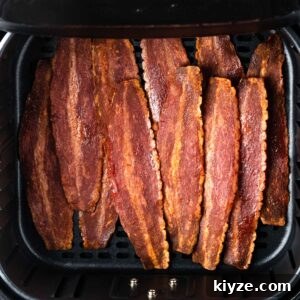 Crispy Air Fryer Turkey Bacon Recipe in 15 Minutes 5 air fryer full of crispy turkey bacon