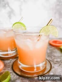 Healthy Paloma Cocktail with Honey Syrup