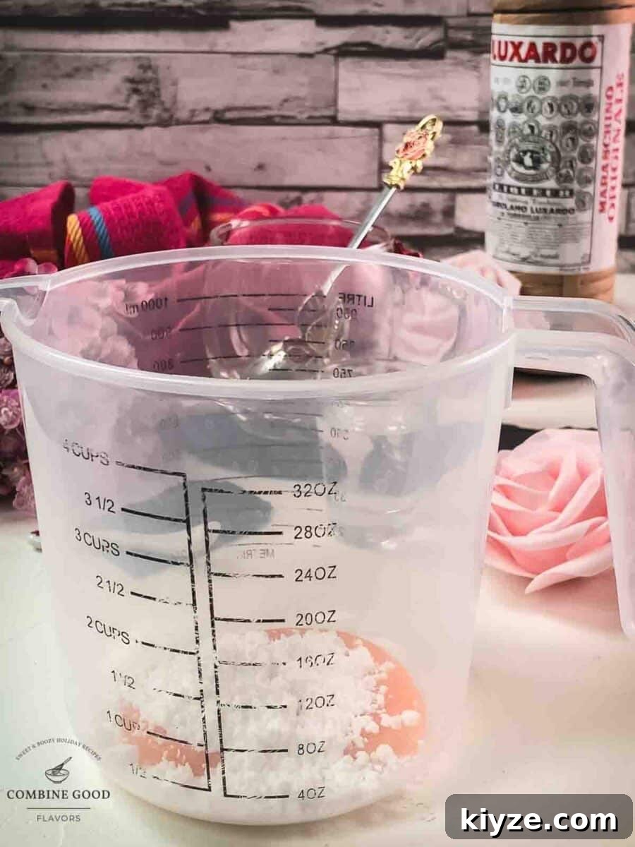 Classic Maraschino Milk Cocktail Recipe for Vintage Flavor 4 Add the egg yolk and powdered sugar to a mixing bowl.
