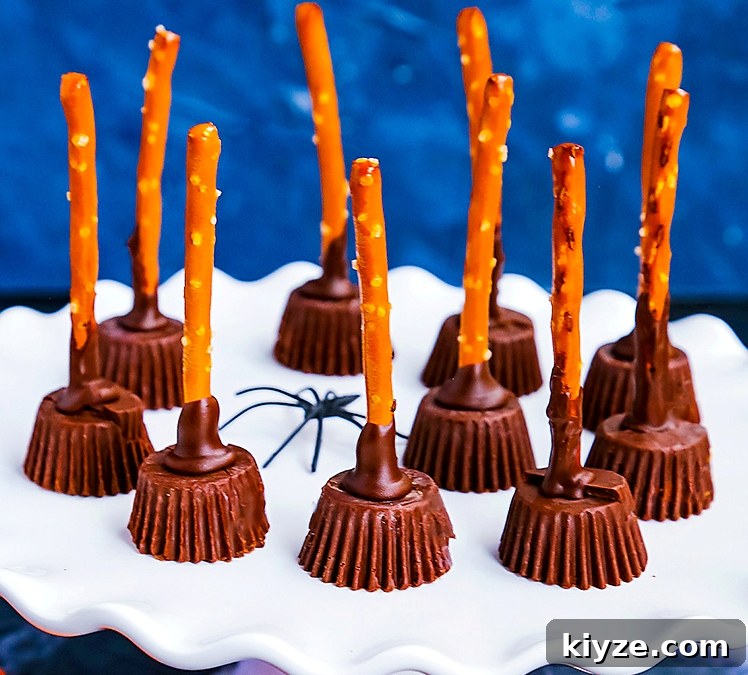 Chocolate Pretzel Witch Brooms — Halloween Party Treats 3 img 31524 2