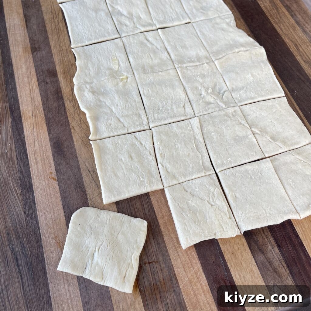 Crispy Grilled Brie Bites with Honey and Rosemary 5 Preparing crescent dough