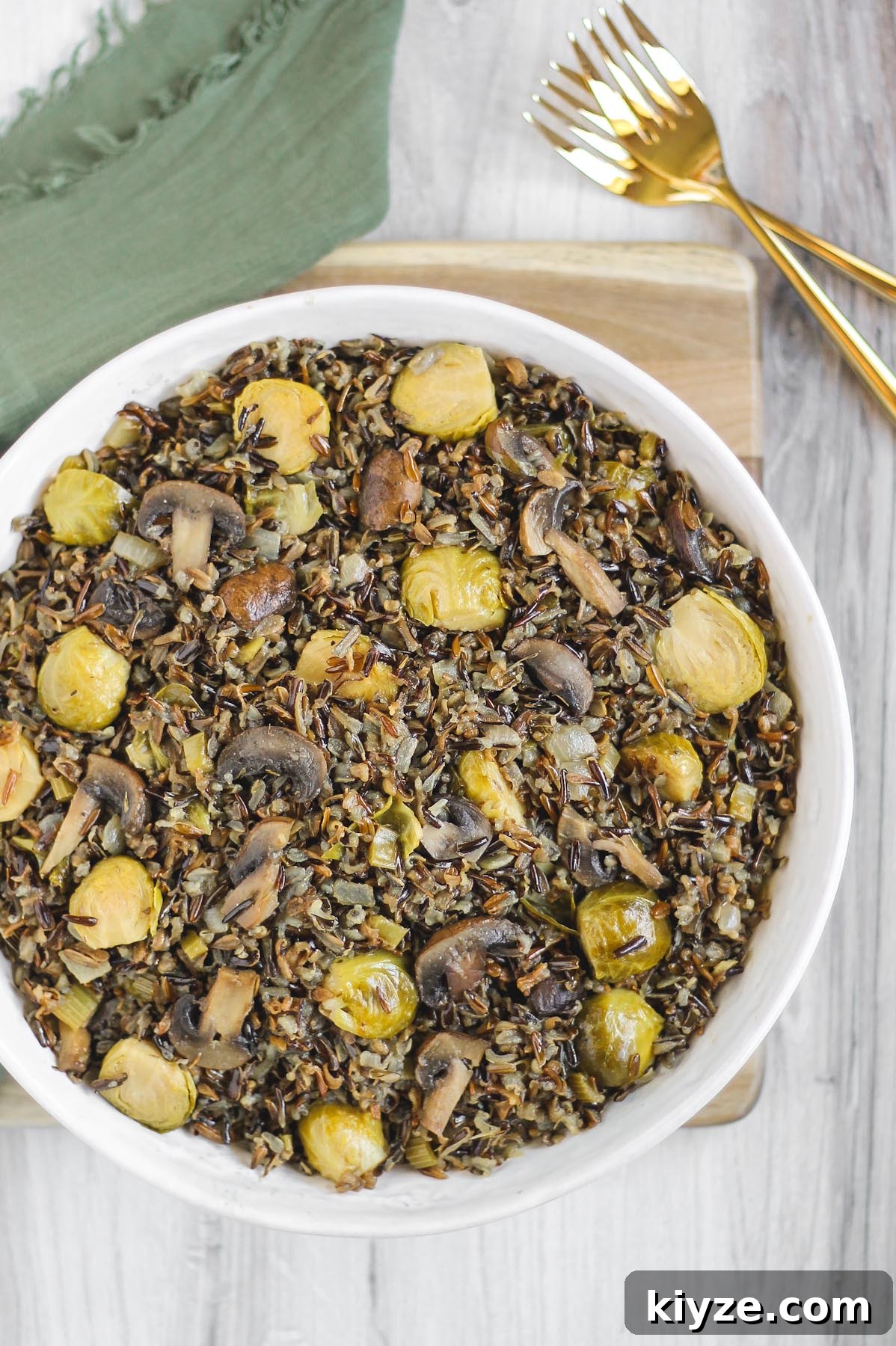 Slow Cooker Wild Rice Pilaf Recipe for Perfectly Fluffy Rice 5 cooked wild rice with Brussels sprouts and mushrooms
