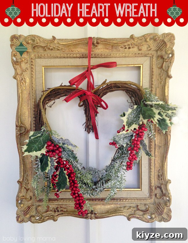 Framed Holiday Heart Wreath Ideas for Festive Home Decor 2 Holiday Heart Wreath with Frame
