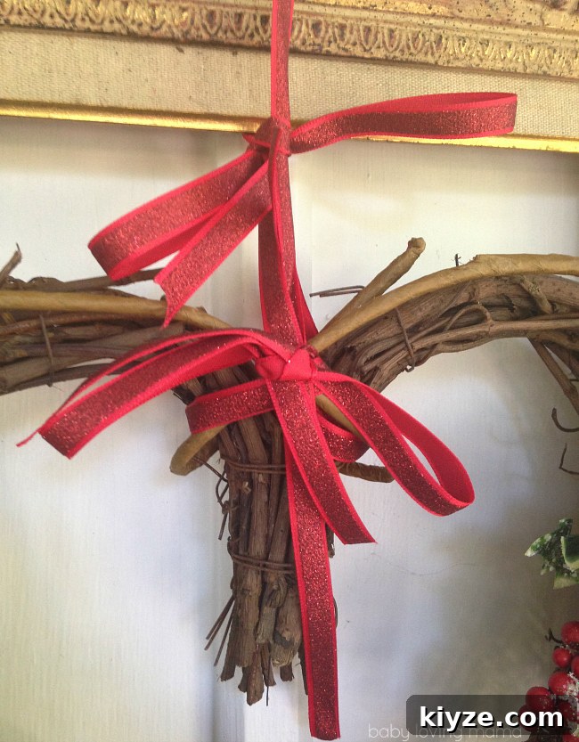 Framed Holiday Heart Wreath Ideas for Festive Home Decor 4 Christmas Heart Wreath with Ribbon