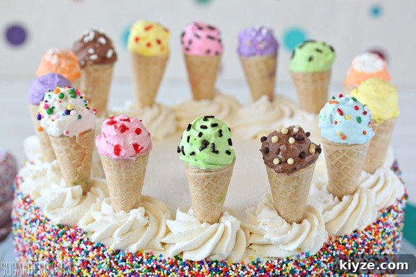 Ice Cream Sundae Cake close-up