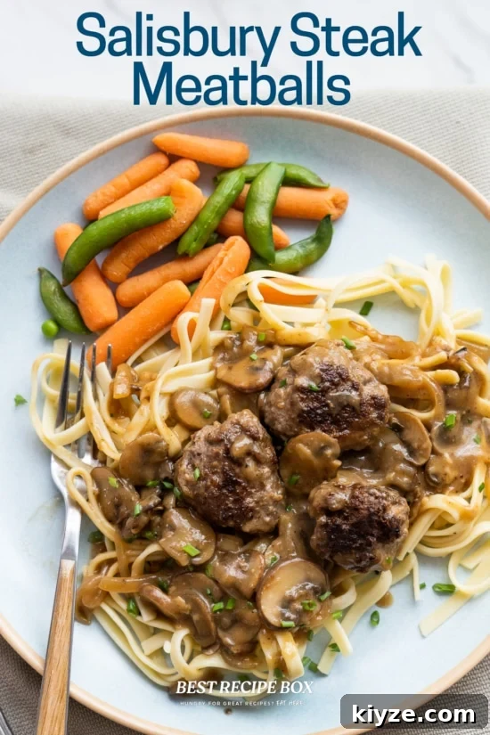gravy meatballs recipe plated salisbury steak meatballs with veggies