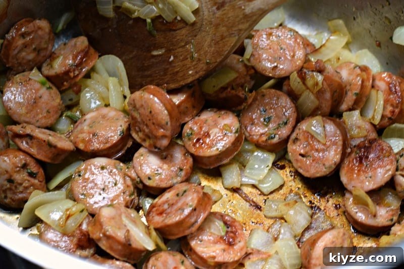 Hearty Italian Sausage and Vegetable Soup Recipe 5 Saute sausage and onion until brown.