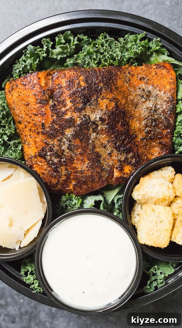 41 Meal-Prep Salads You Can Enjoy All Week Long 26 Blackened Salmon Kale Caesar Salad