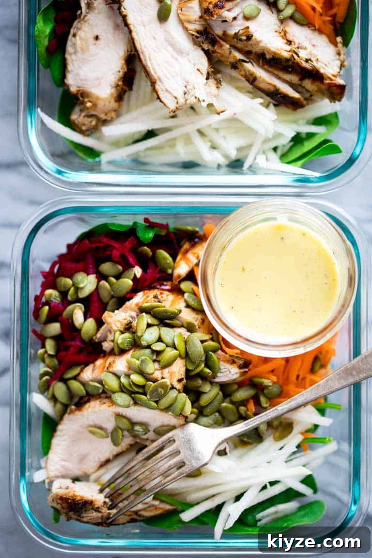 41 Meal-Prep Salads You Can Enjoy All Week Long 30 Meal Prep Spinach, Beet, and Chicken Power Salads