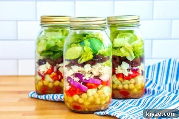 41 Meal-Prep Salads You Can Enjoy All Week Long 5 Greek Mason Jar