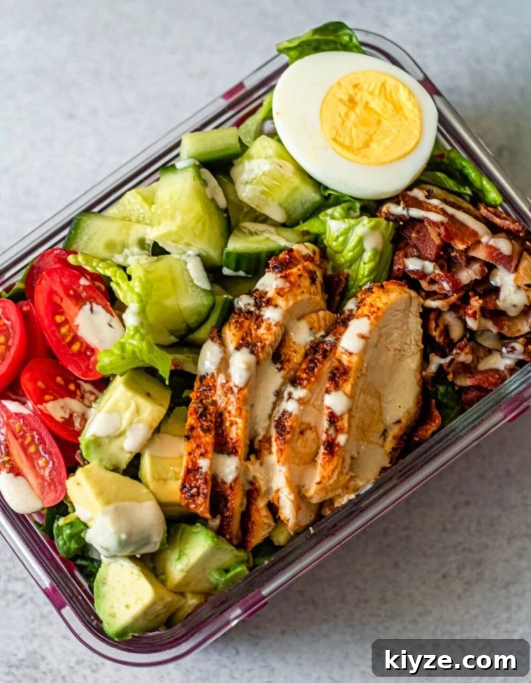 41 Meal-Prep Salads You Can Enjoy All Week Long 9 Cobb Salad Meal Prep