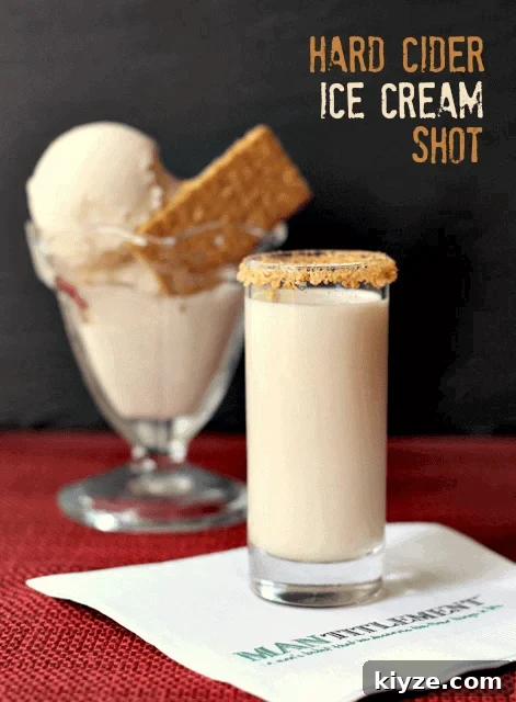 Hard Cider Ice Cream Shooters: Sparkling Autumn Dessert Shot 3 Hard Cider Ice Cream Shot is a cold cider drink with whiskey