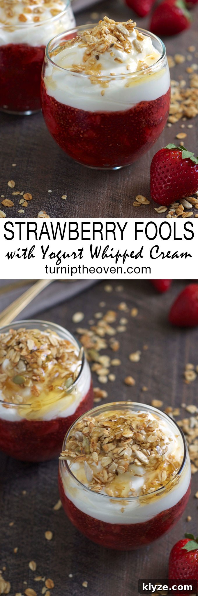 Strawberry Chia Fool with Yogurt Whipped Cream Recipe 7 These simple and delicious strawberry fools are made with chia seeds and topped with a honey Greek yogurt whipped cream. Serve them for breakfast or for dessert!