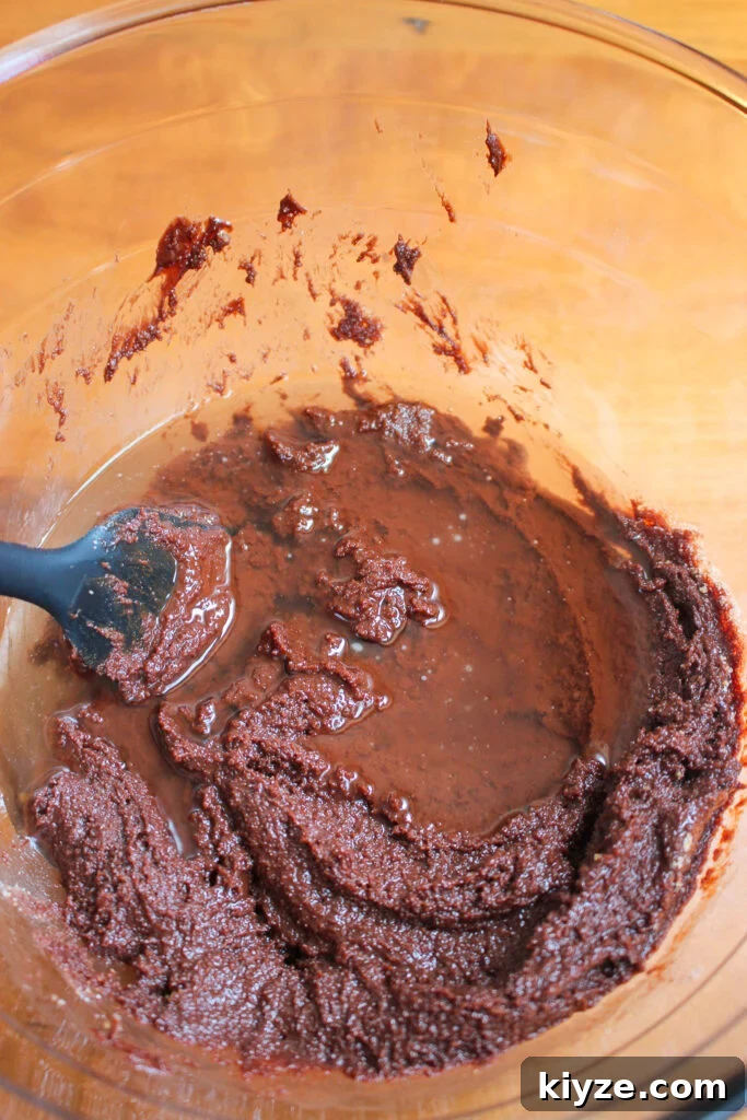 Fudgy Brownie Muffins Recipe: Chocolate Muffins with Gooey Centers 6 Whisking