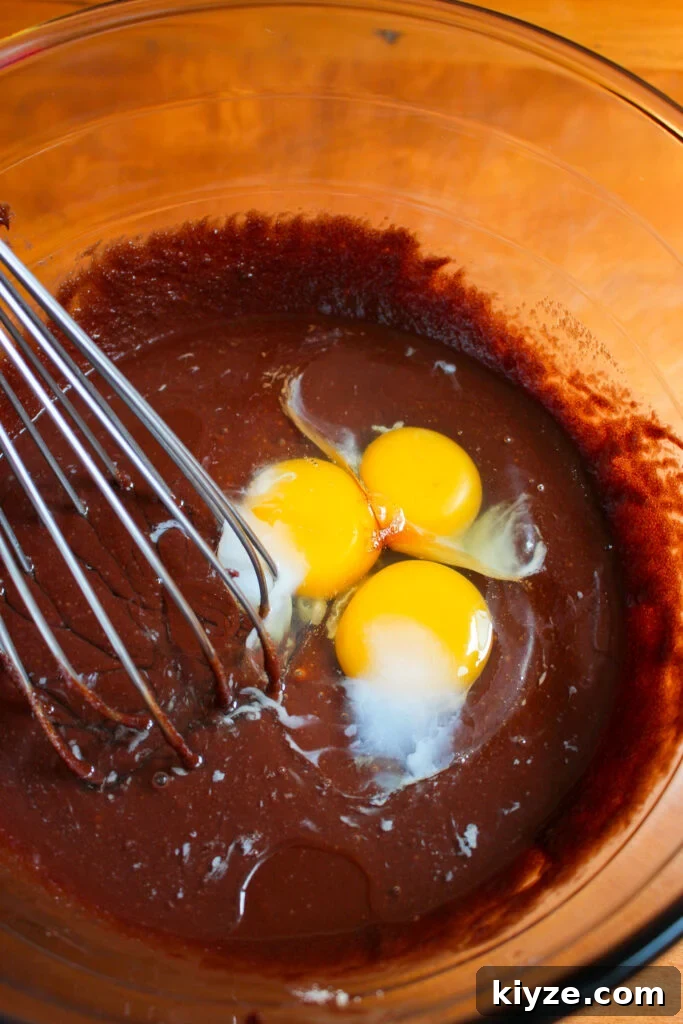 Fudgy Brownie Muffins Recipe: Chocolate Muffins with Gooey Centers 8 Whisked eggs