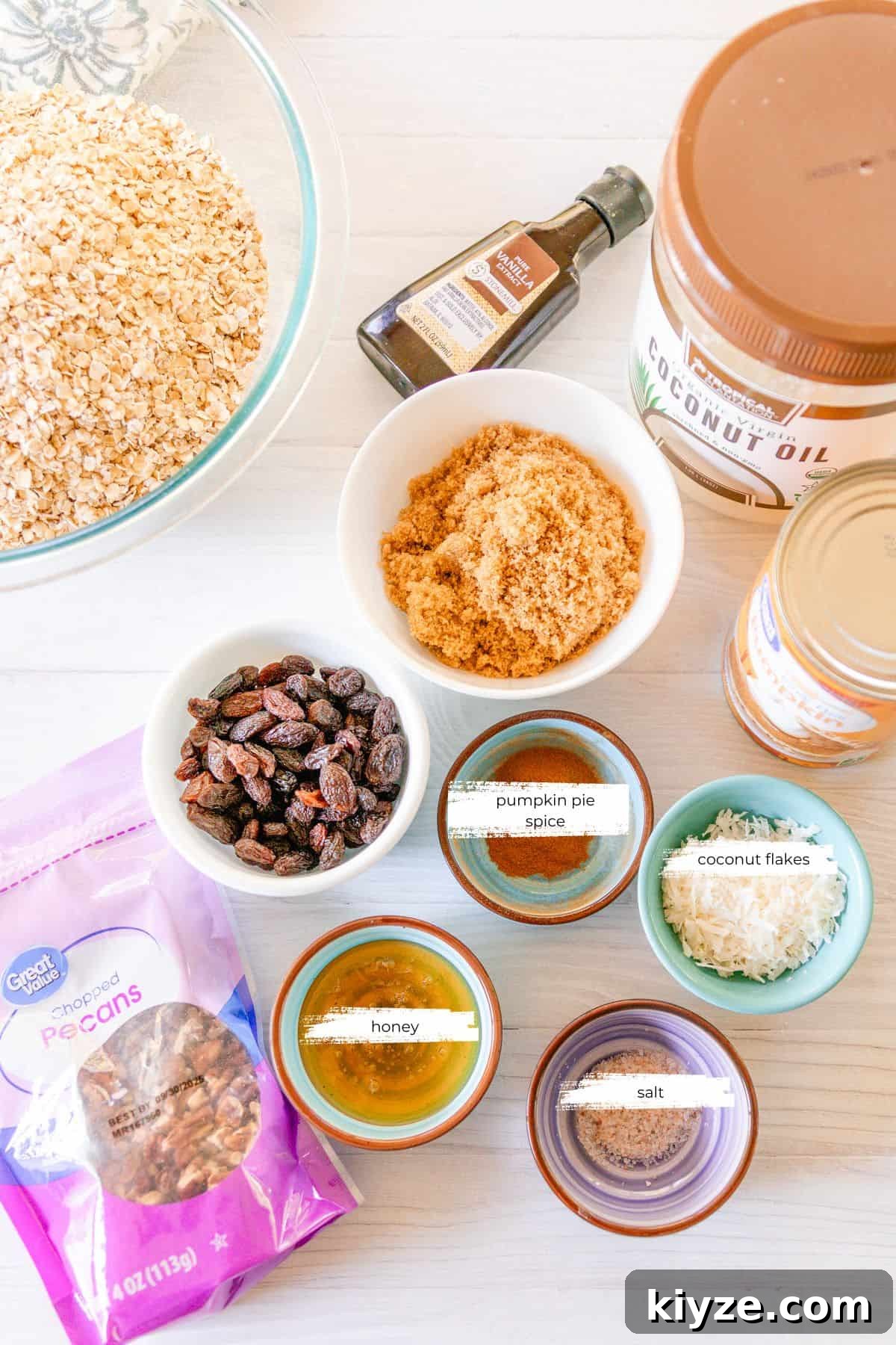 Pumpkin Spice Granola Recipe Made from Scratch 3 Ingredients for homemade pumpkin granola.