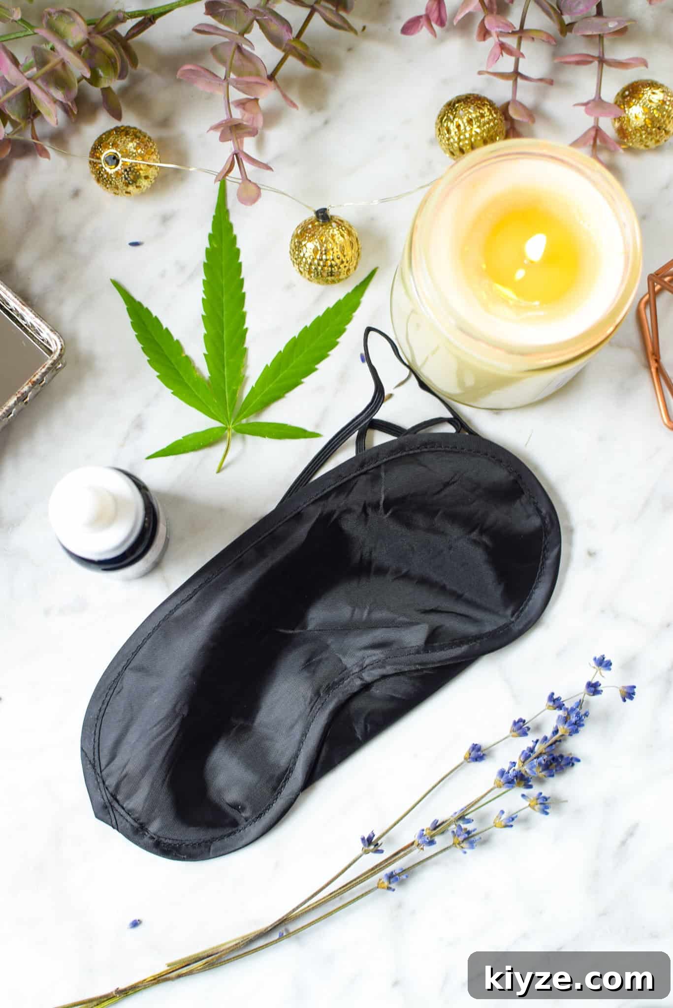 A picture of cannabis items for sleep and relaxation.