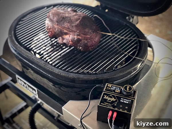 Pit Controller Review: BBQube TempMaster Pro Smoker Controller — Full Test & Tips 5 Pork Butt cooking with BBQube temperature control monitoring fan