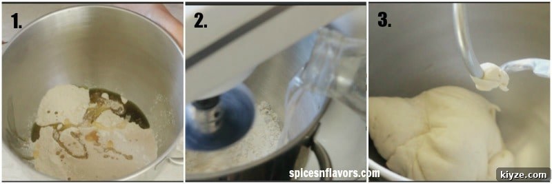 Homemade Bagels: A 5-Step Recipe for Perfect Chewy Bagels 5 collage of first step - preparing the dough