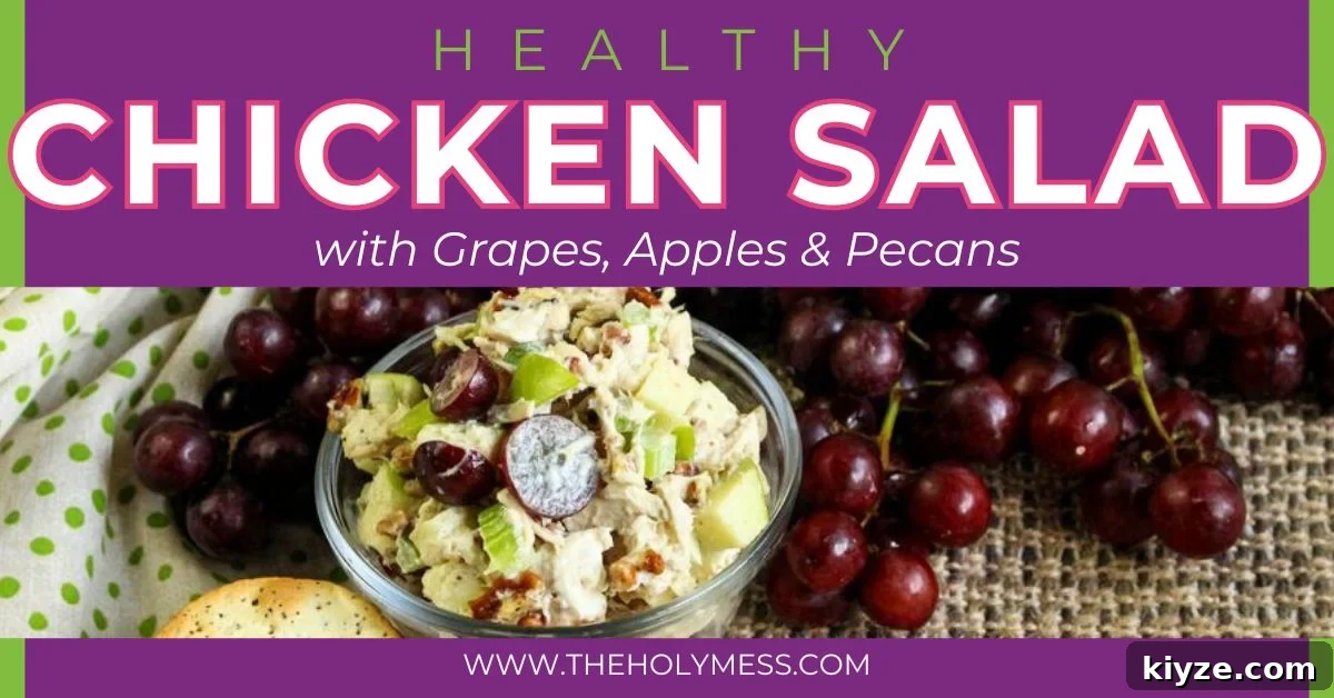 Chicken Salad with Grapes, Apples & Pecans — Light Recipe 2 Healthy chicken salad with greek yogurt