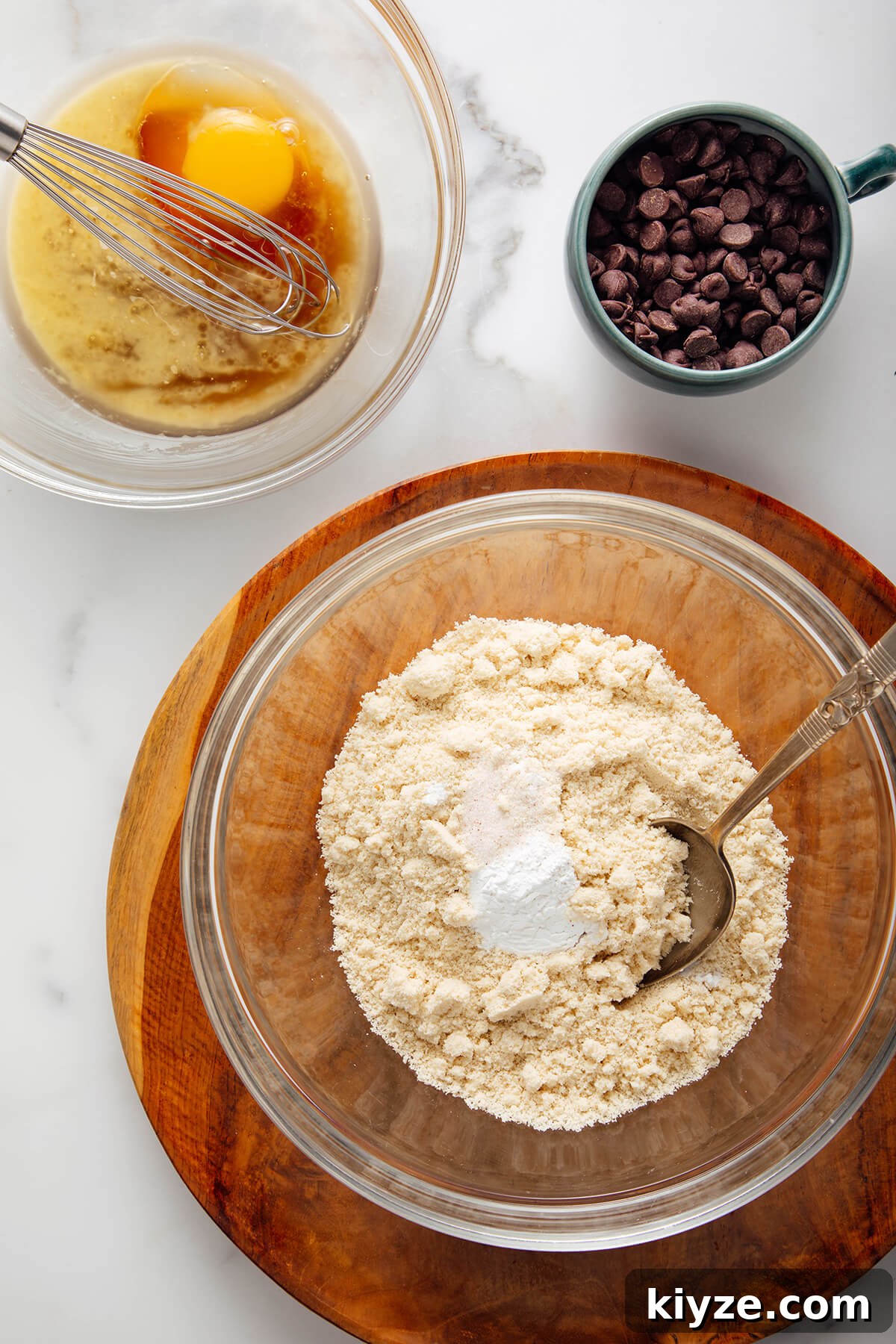 Chewy Gluten-Free Chocolate Chip Cookies Recipe 4 wet and dry mixtures