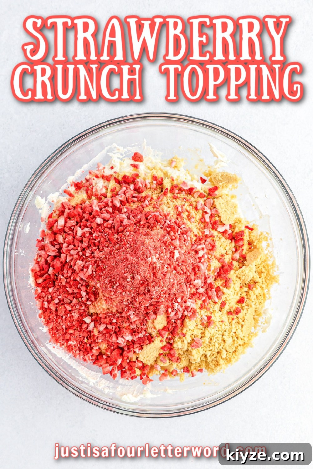 Strawberry Crunch Topping Recipe for Desserts and Yogurt 2 strawberry crunch topping with text