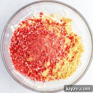 strawberry crunch recipe mixture in bowl