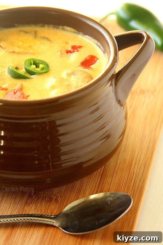 Creamy Roasted Jalapeño Soup Recipe with Charred Peppers 2 Roasted Jalapeno Soup kicks dinner up a notch