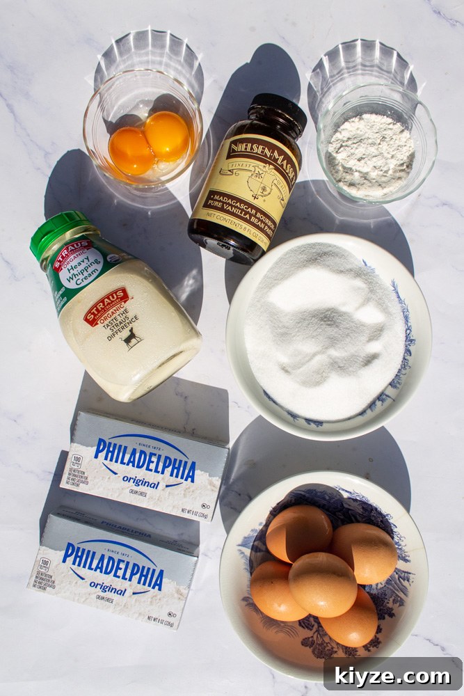 Burnt Basque Cheesecake Recipe: Creamy Spanish Dessert Guide 2 Basque cheesecake ingredients