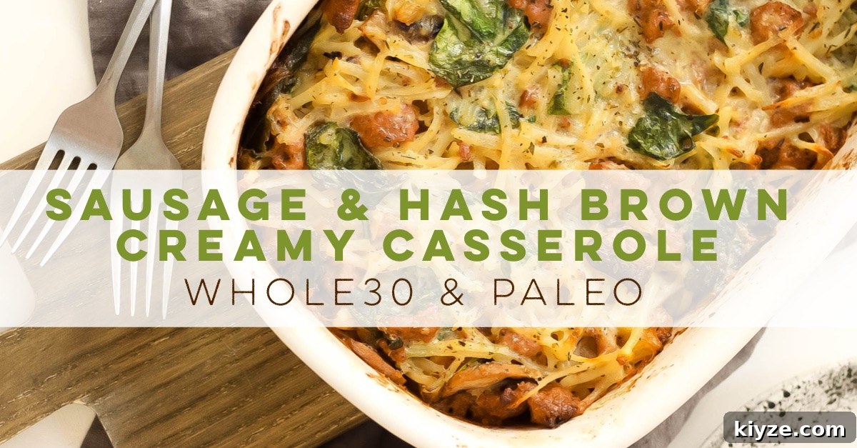 Baked Whole30 casserole with sausage and potatoes Baked Whole30 casserole with sausage and potatoes