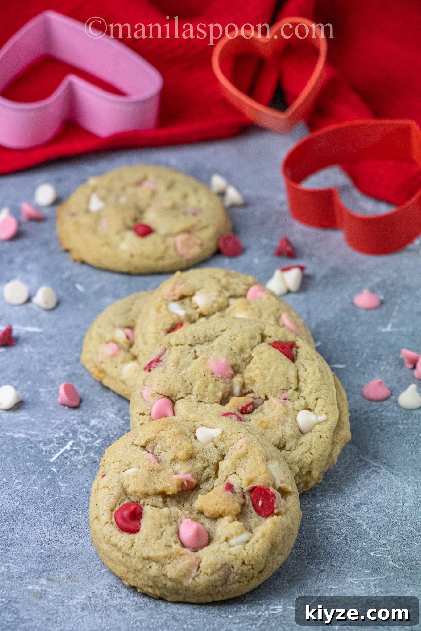 Valentine’s Red & Pink Chip Sugar Cookies 5 Mixing ingredients for cookies